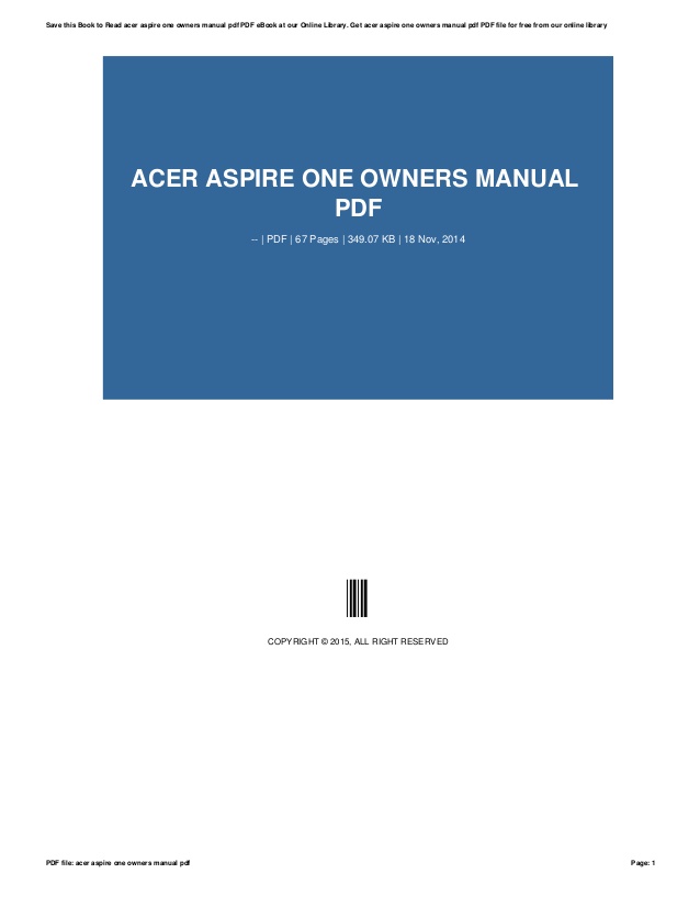 Acer Aspire One D250 User Manual Pdf
